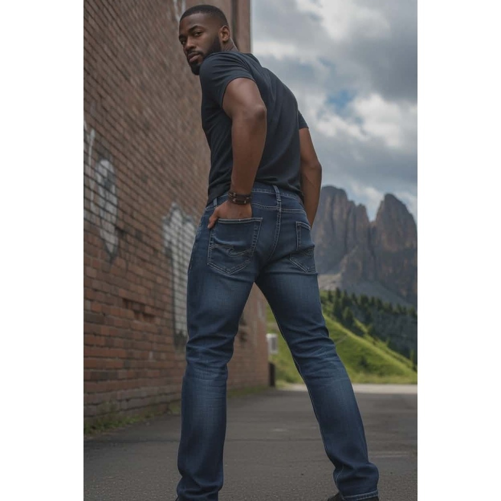 EUC Silver Jeans Co Zac Bootcut Dark Wash Men Jeans Size 34x32‎